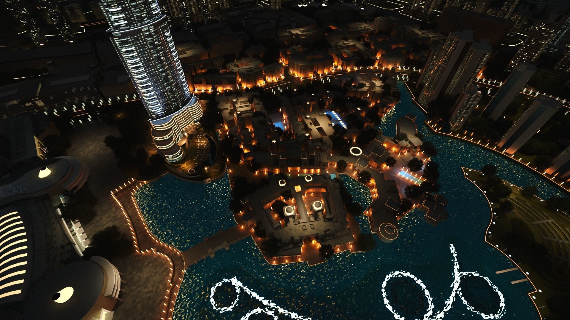 Dubai downtown - detailed with lighting setup 3D model_5