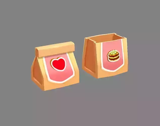 Cartoon lunch bag  - paper bag - packaging