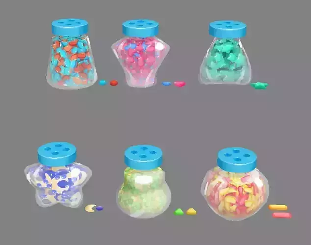 Cartoon Candies - Glass Jar - Sweets