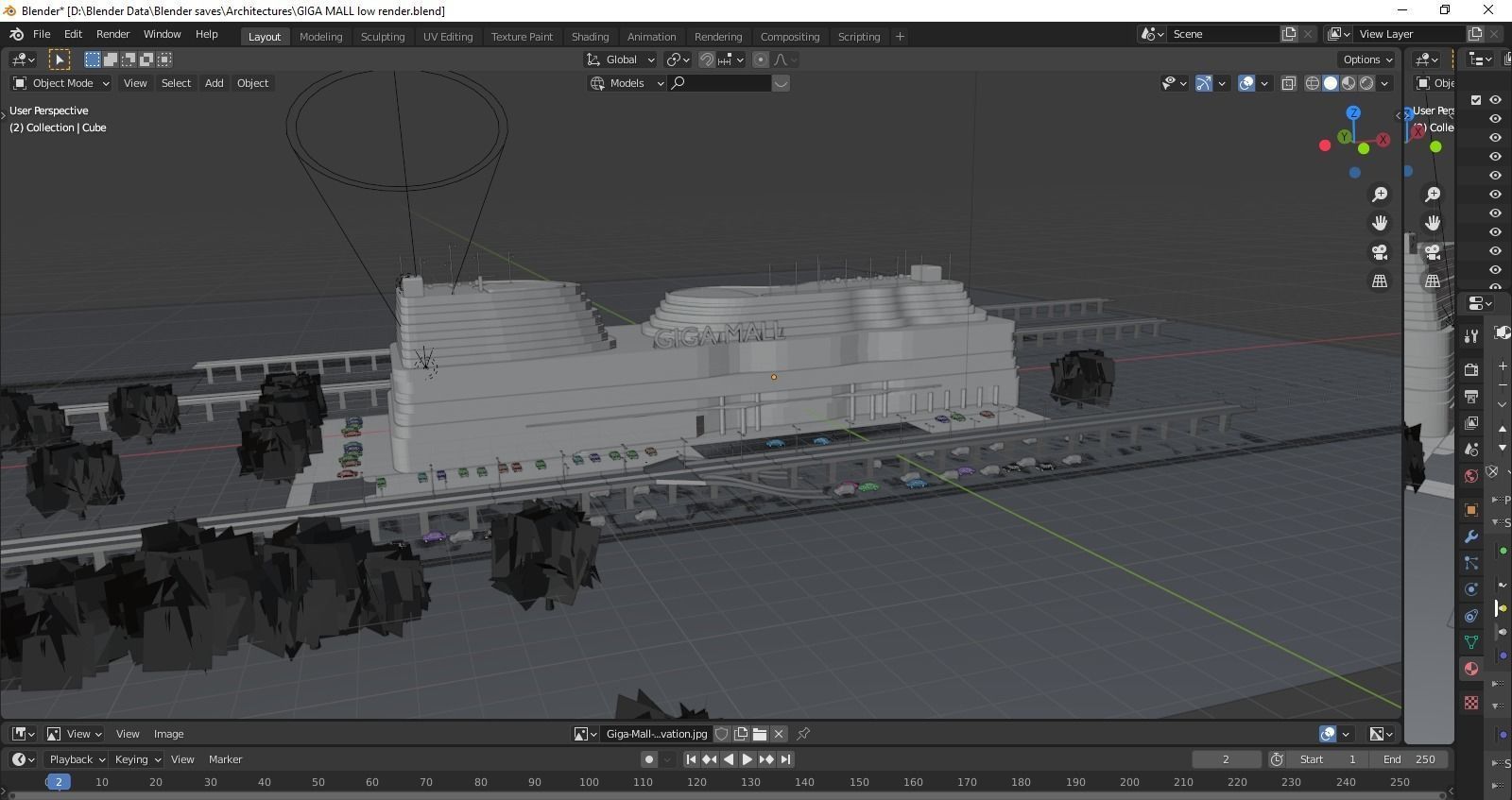 Mall Exterior Free 3D model_2
