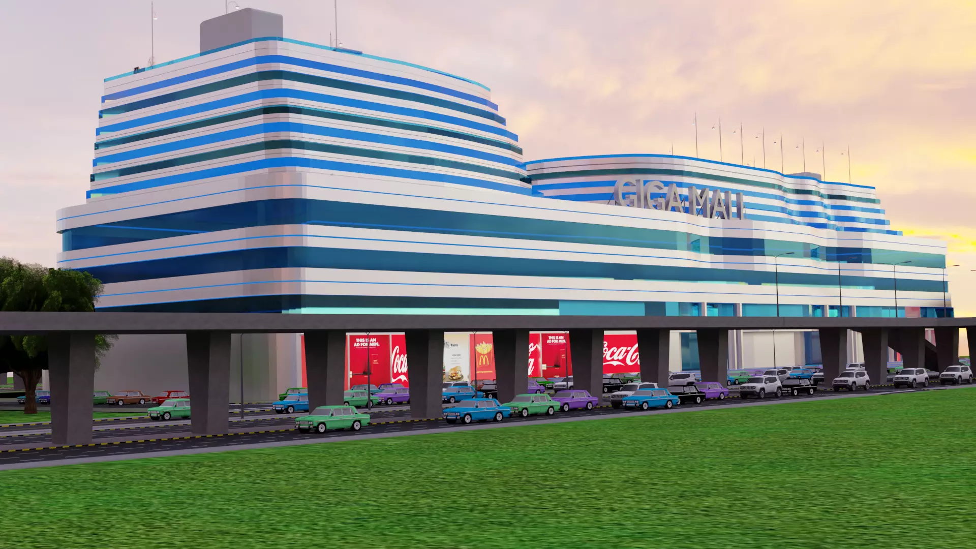 Mall Exterior Free 3D model_0