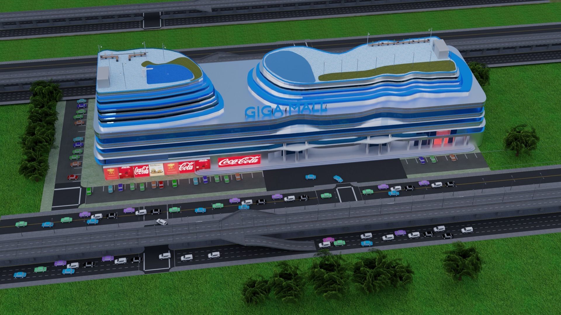 Mall Exterior Free 3D model_4