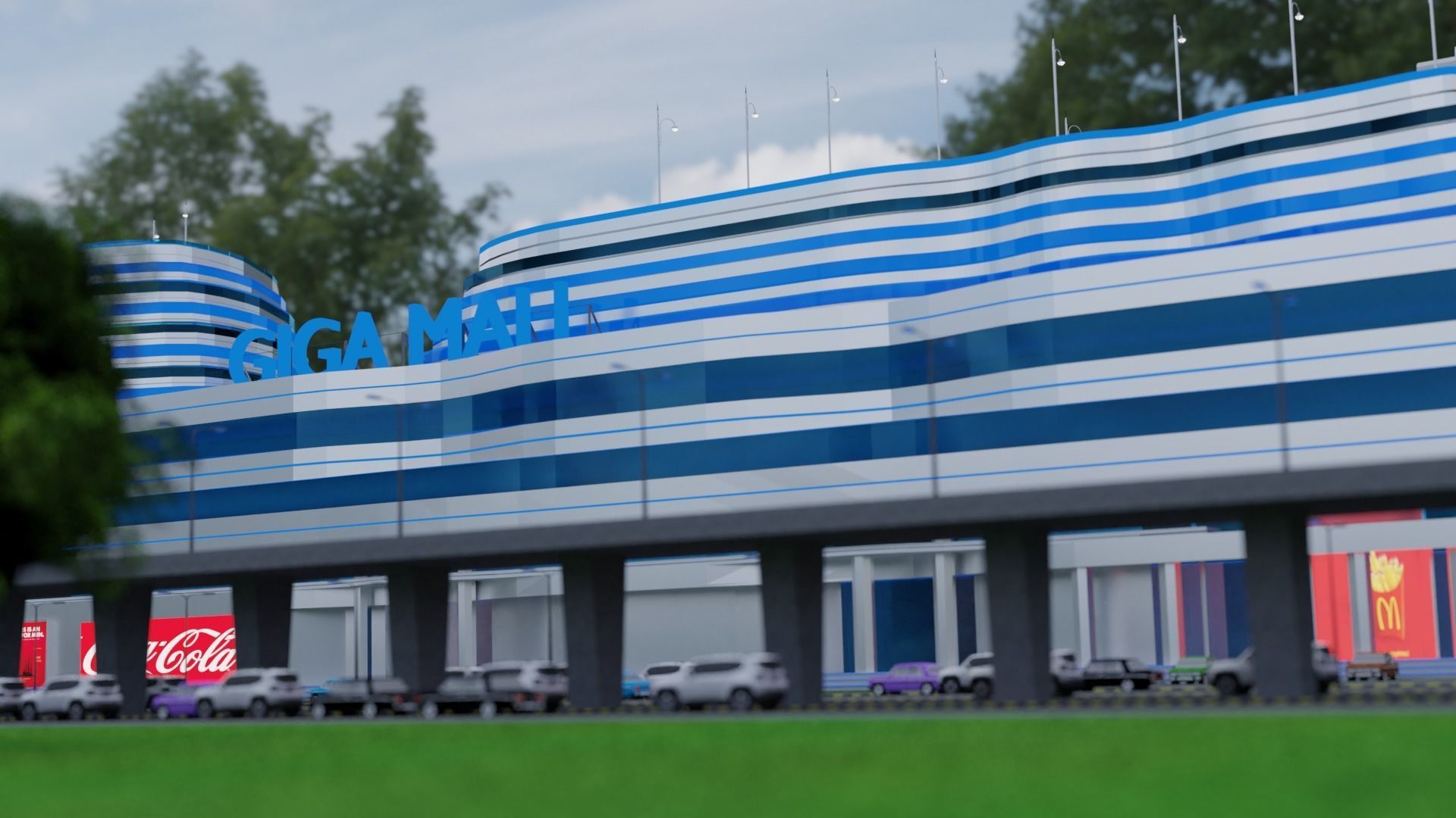 Mall Exterior Free 3D model_5