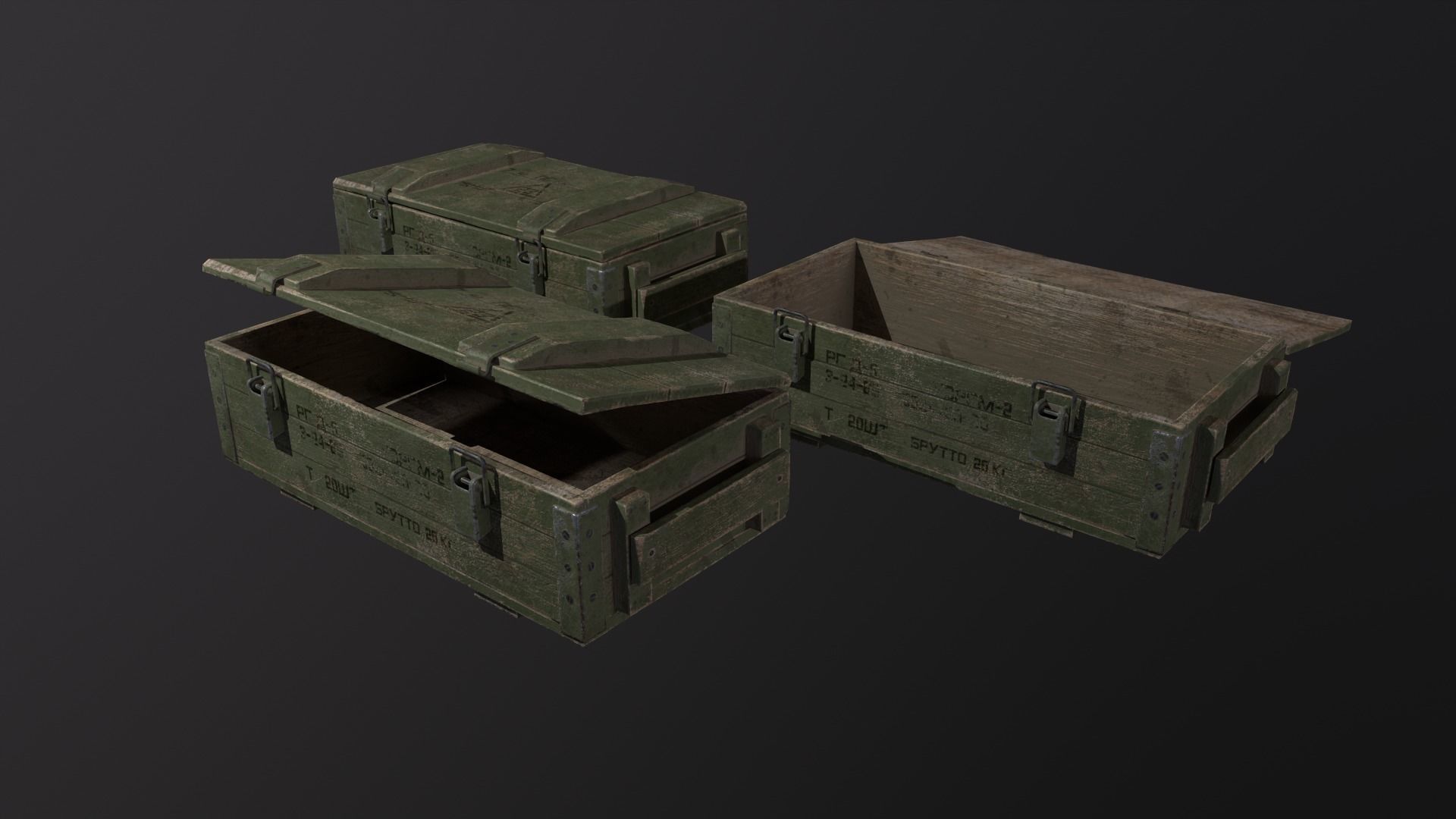 ammunition box Low-poly 3D model_3