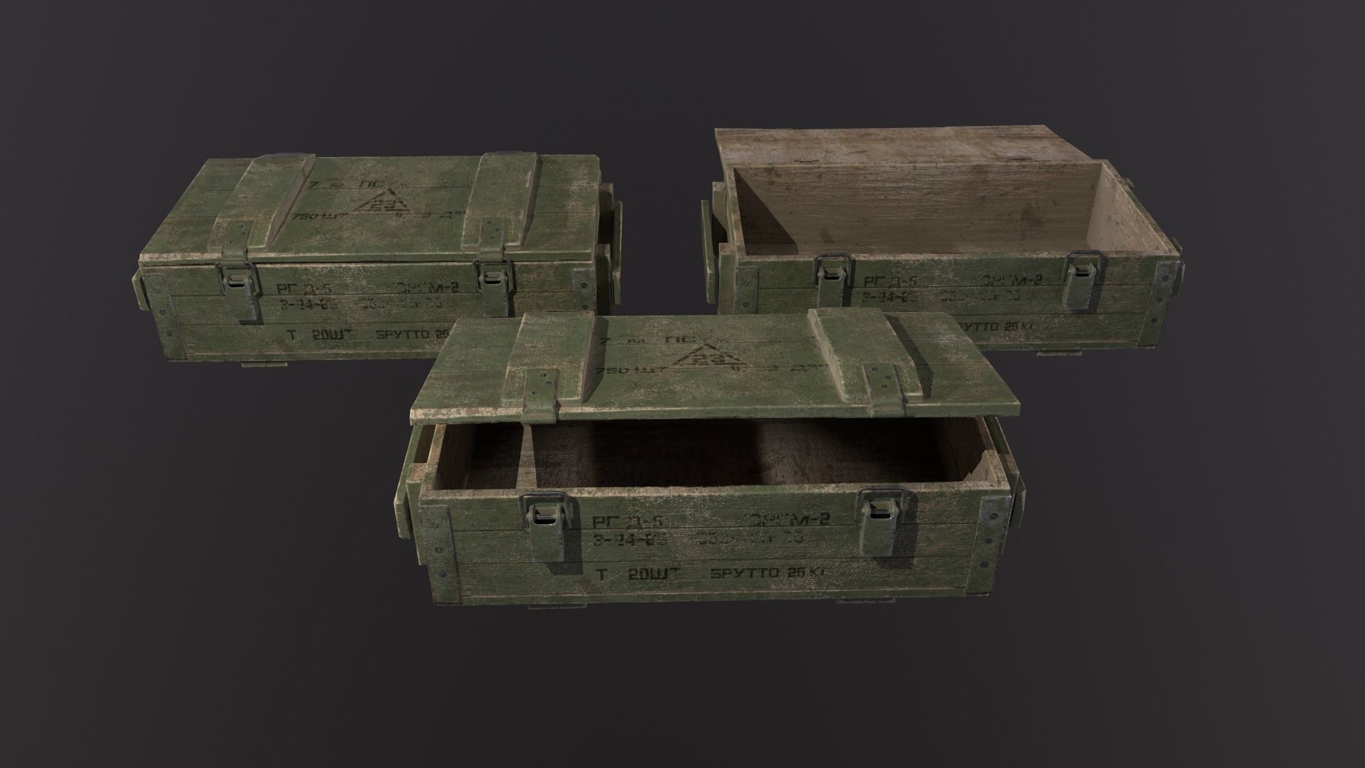 ammunition box Low-poly 3D model_9
