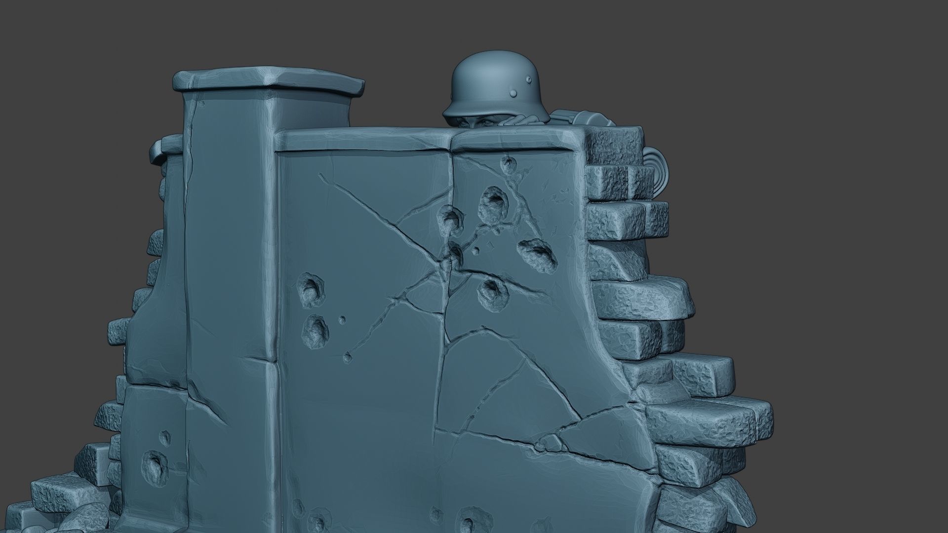 German soldier ww2 cover down G5 3D print model_27