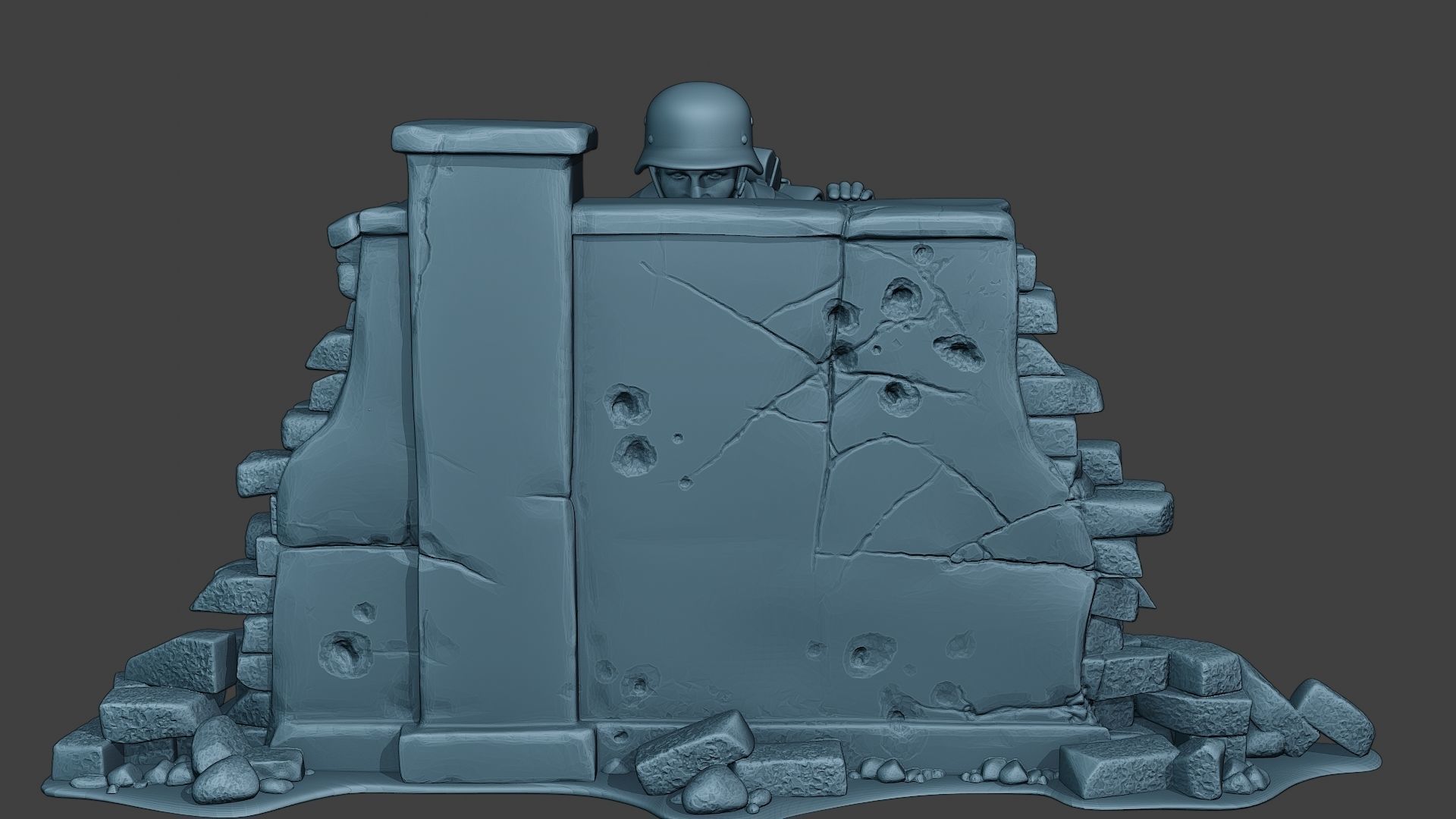 German soldier ww2 cover down G5 3D print model_1