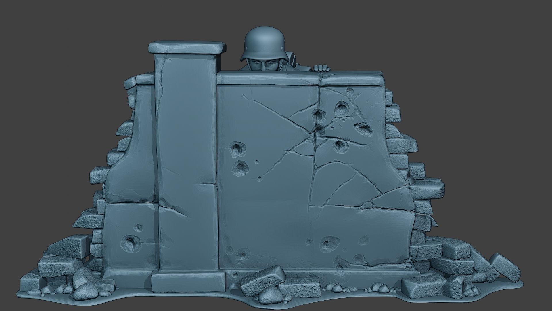 German soldier ww2 cover down G5 3D print model_11