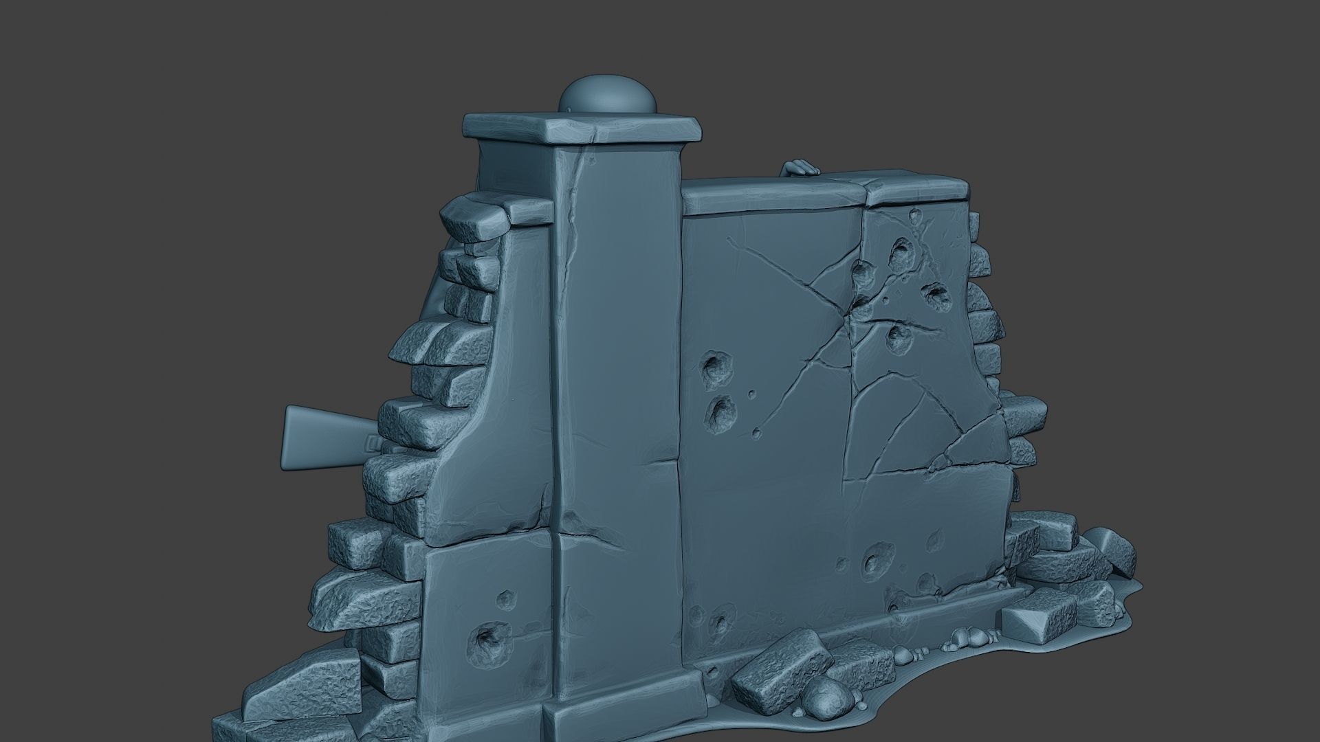 German soldier ww2 cover down G5 3D print model_10