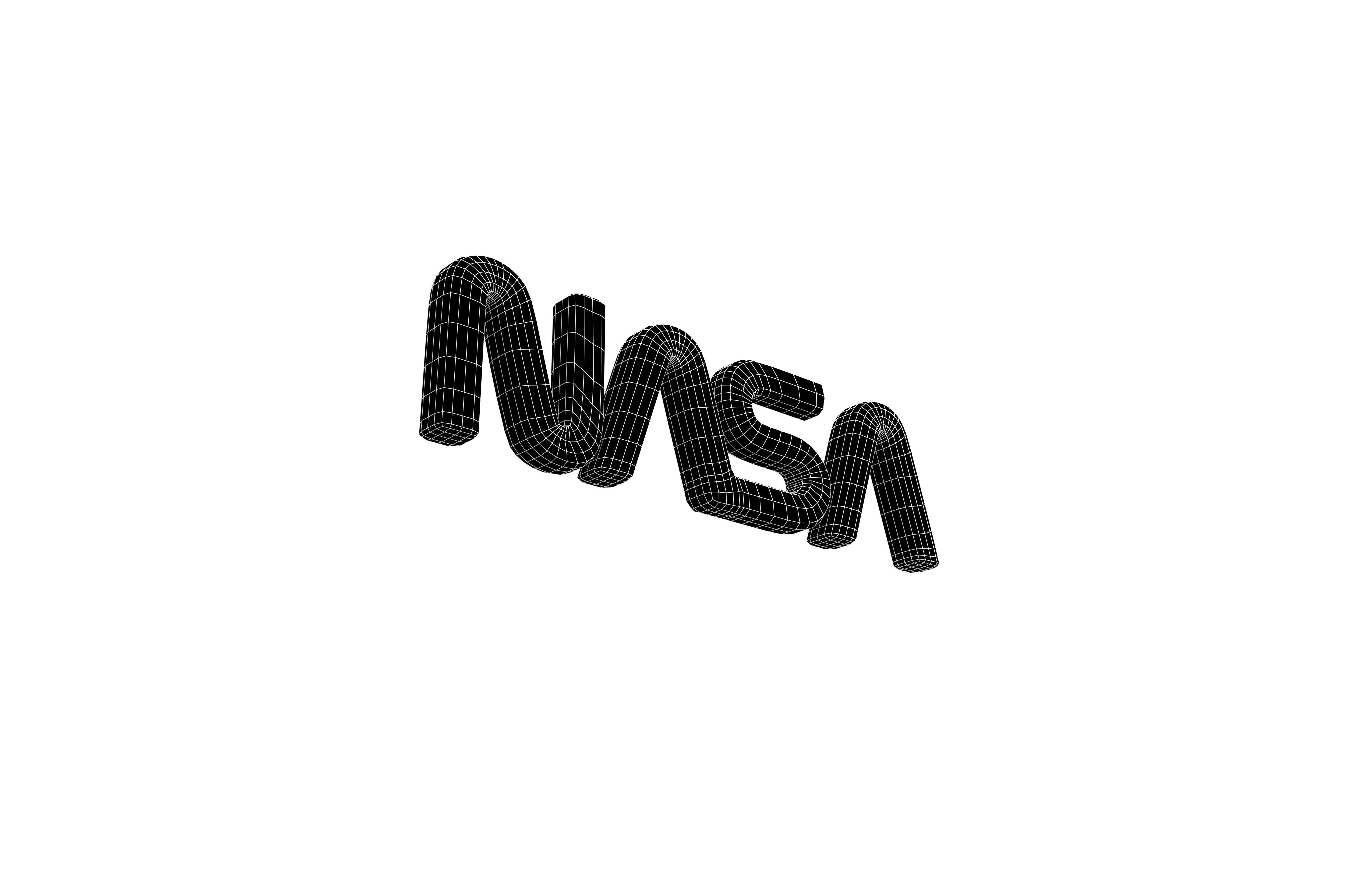 NASA 1975 Logo v2 001 Free low-poly 3D model_7