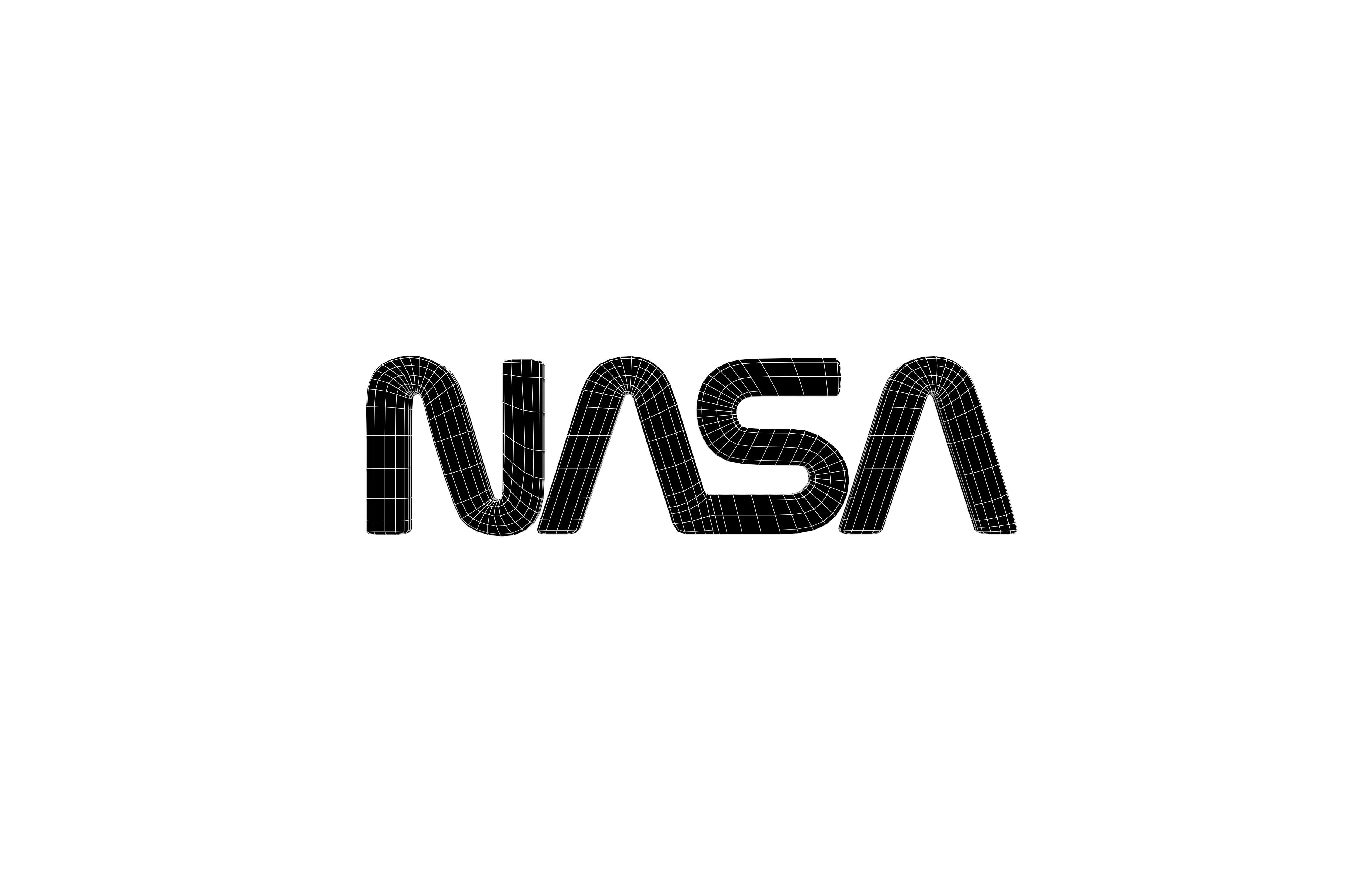 NASA 1975 Logo v2 001 Free low-poly 3D model_5