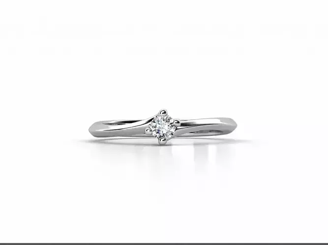 ZDR058 solitaire engagement ring gold
