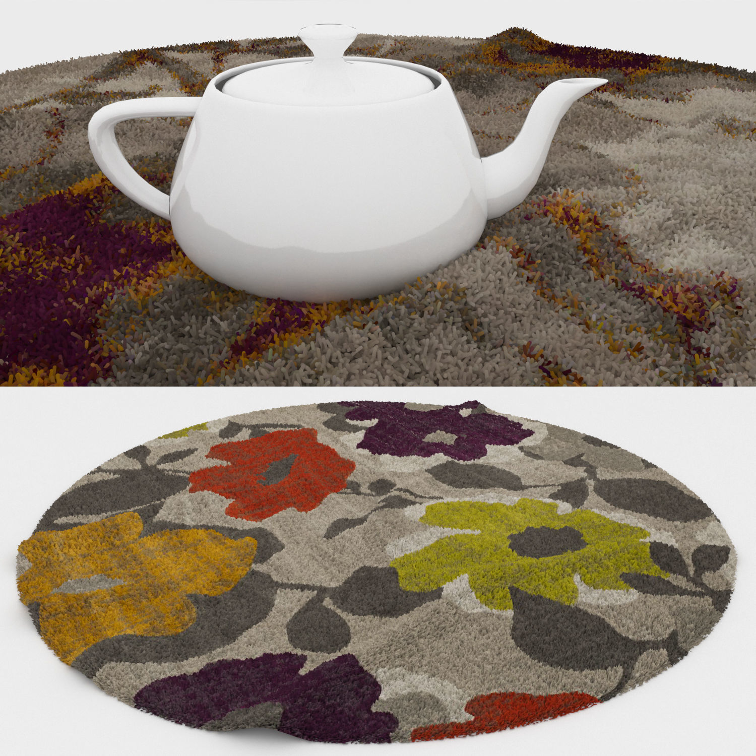 Round Rug Set 295 3D model_2