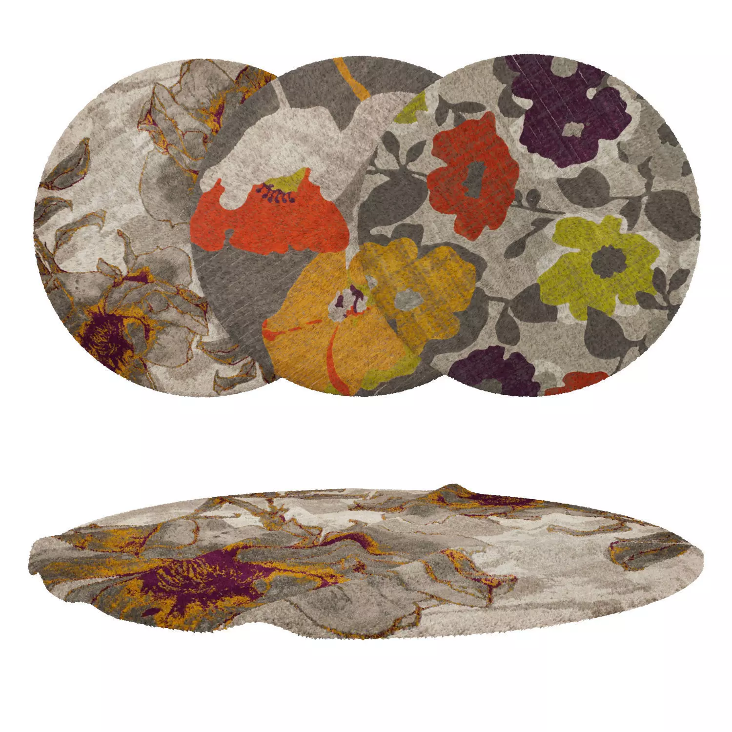Round Rug Set 295 3D model_0