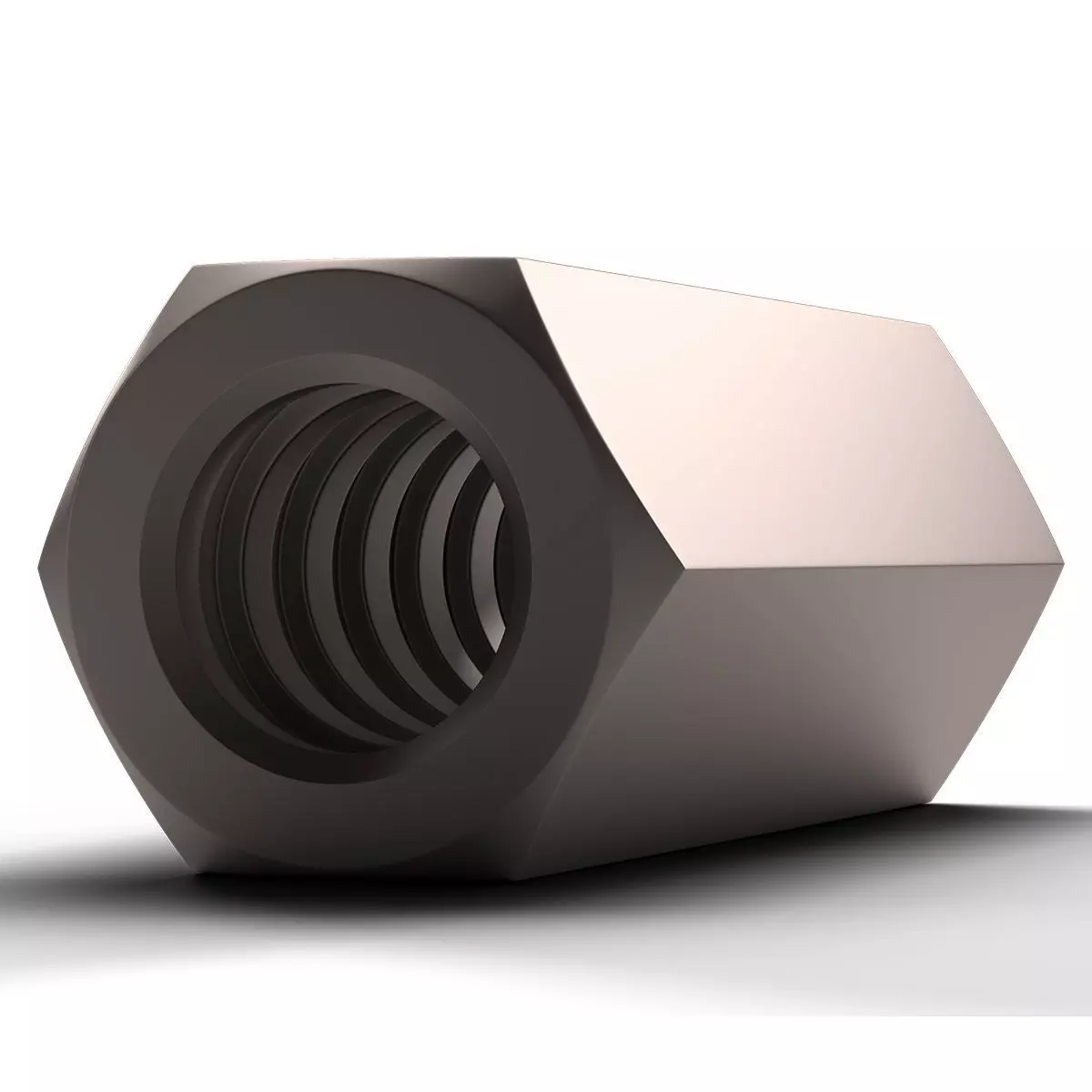 Coupling Nut Low-poly 3D model_0