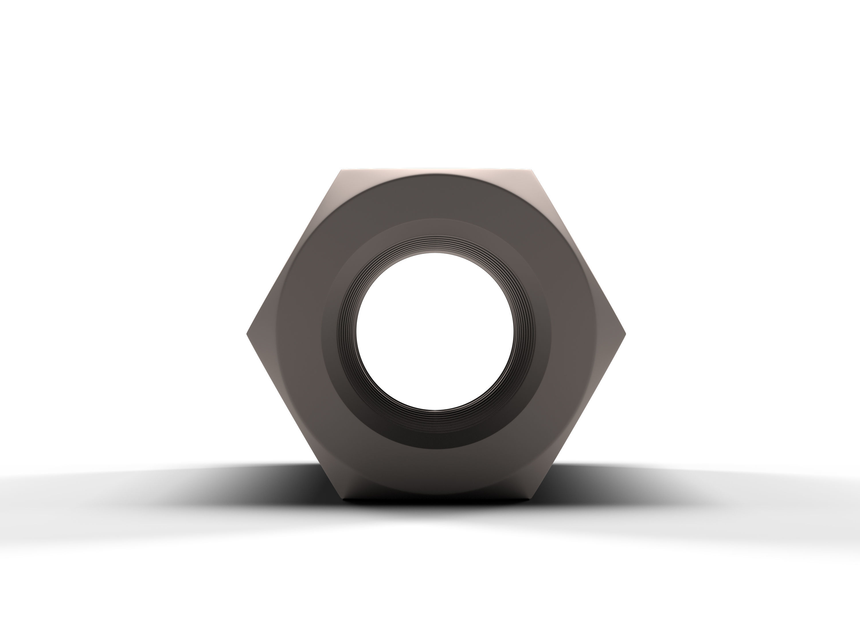 Coupling Nut Low-poly 3D model_2