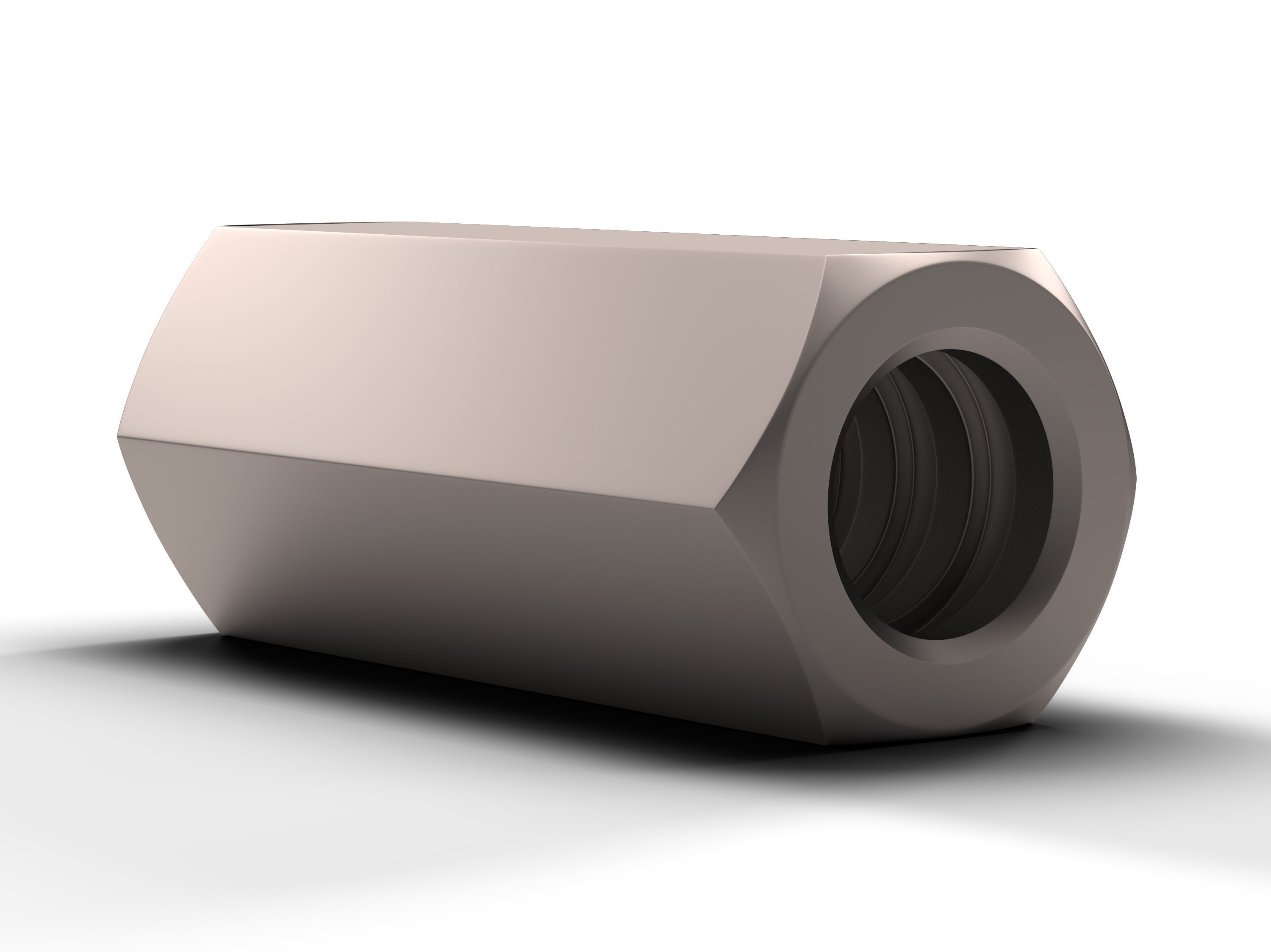 Coupling Nut Low-poly 3D model_1