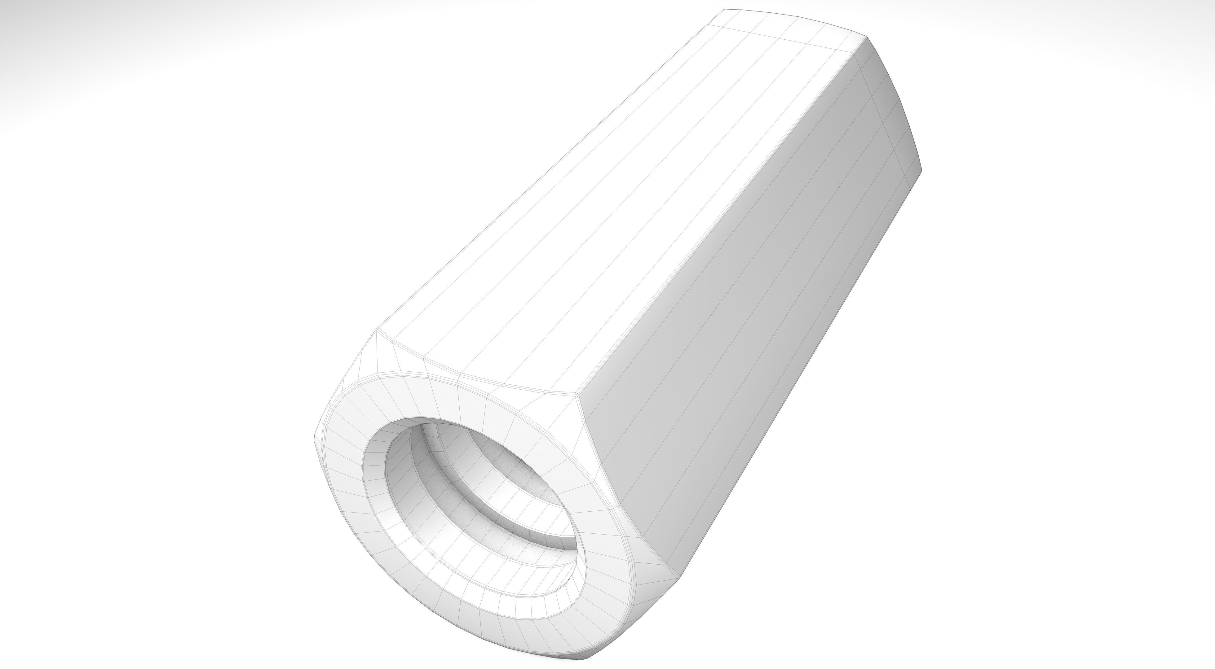 Coupling Nut Low-poly 3D model_7