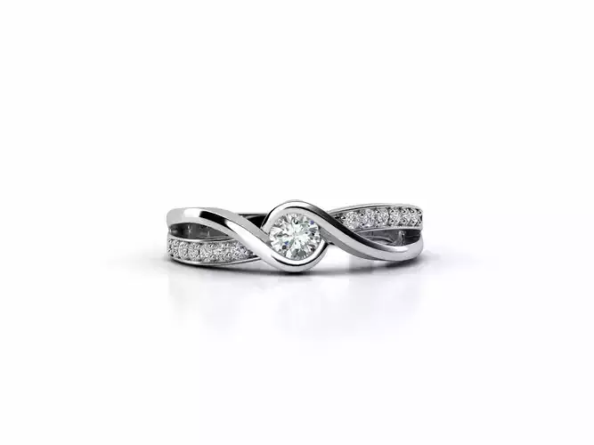 ZDR061 engagement ring with diamonds