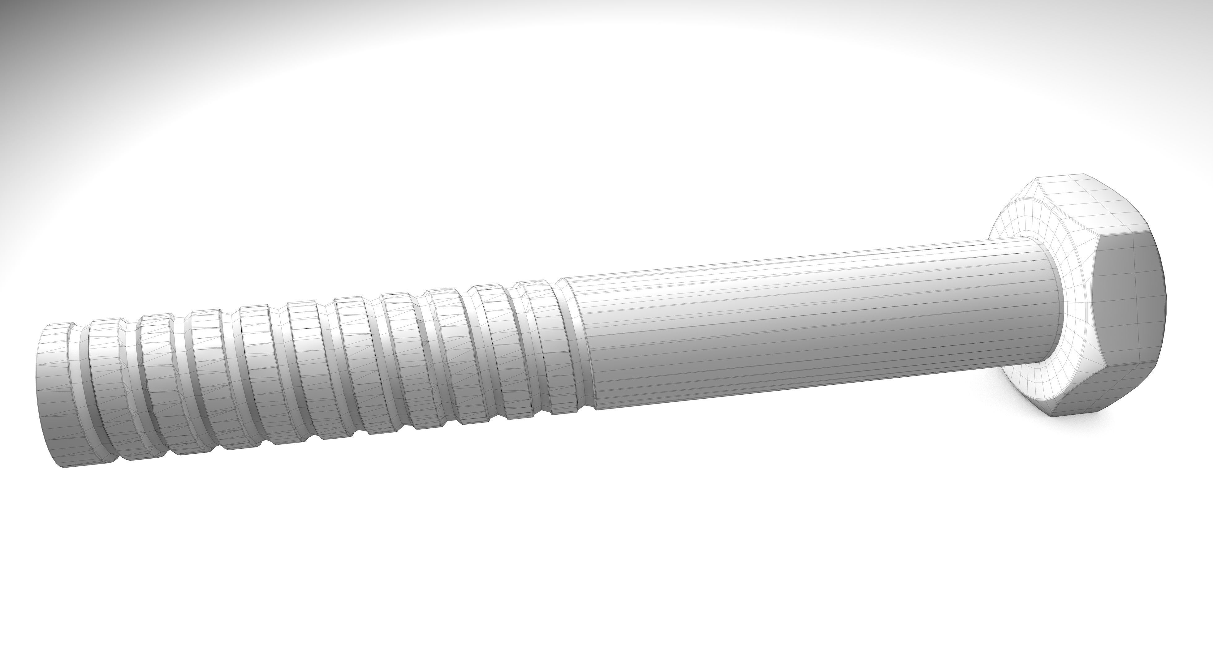  Hex Bolt Low-poly 3D model_7