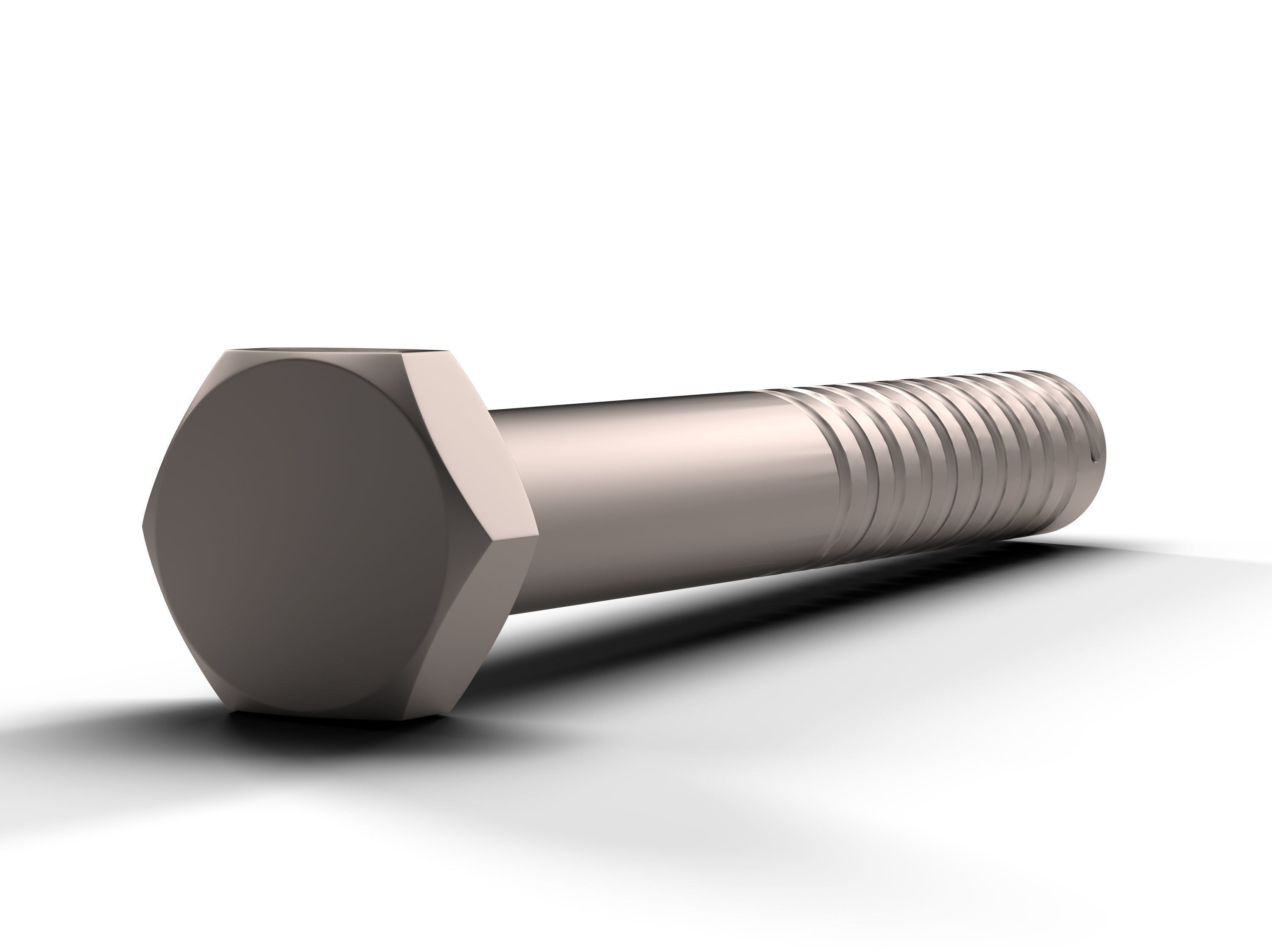  Hex Bolt Low-poly 3D model_1