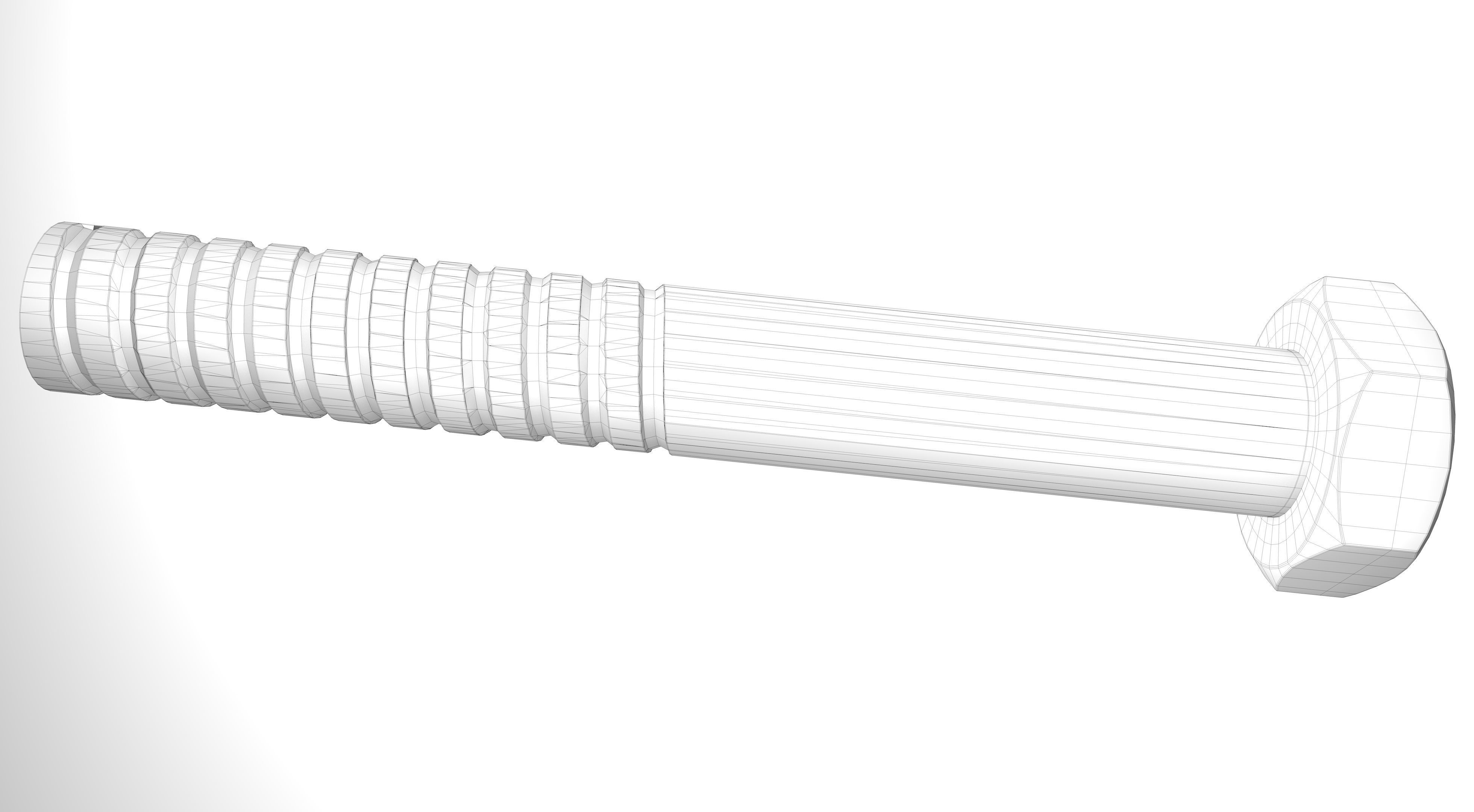  Hex Bolt Low-poly 3D model_8