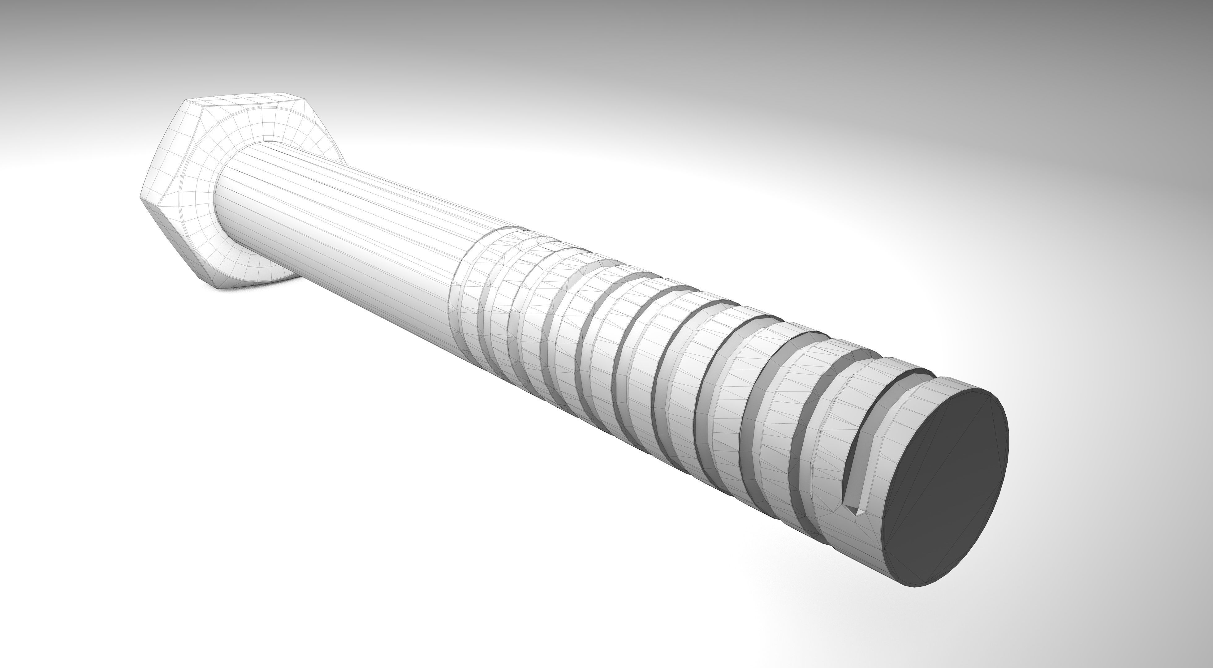 Hex Bolt Low-poly 3D model_9