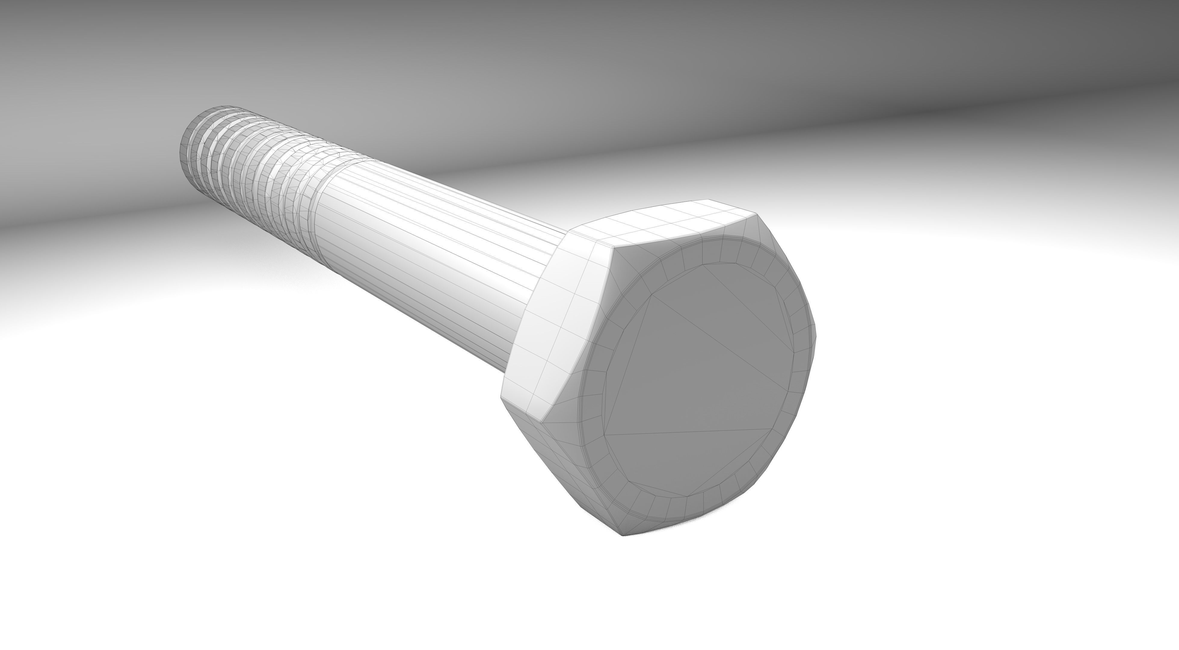  Hex Bolt Low-poly 3D model_10