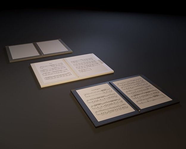E-book music Low-poly 3D model