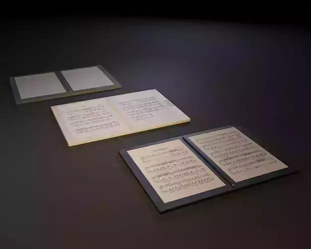 E-book music Low-poly 3D model