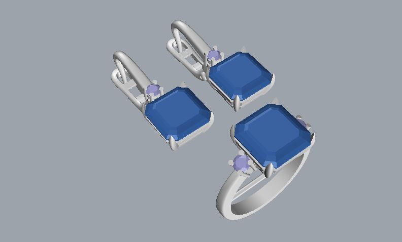 Ring and Earrings  100 3D print model_14
