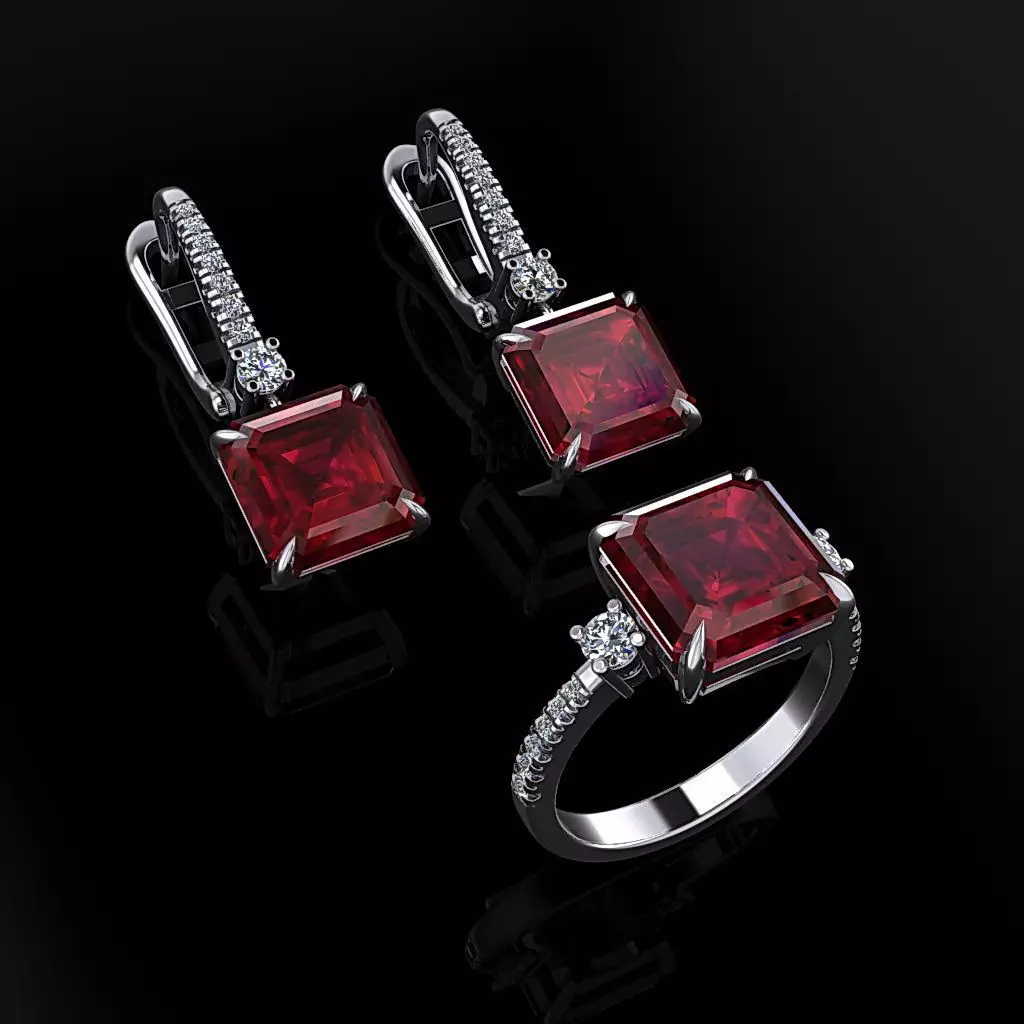 Ring and Earrings  100 3D print model_0