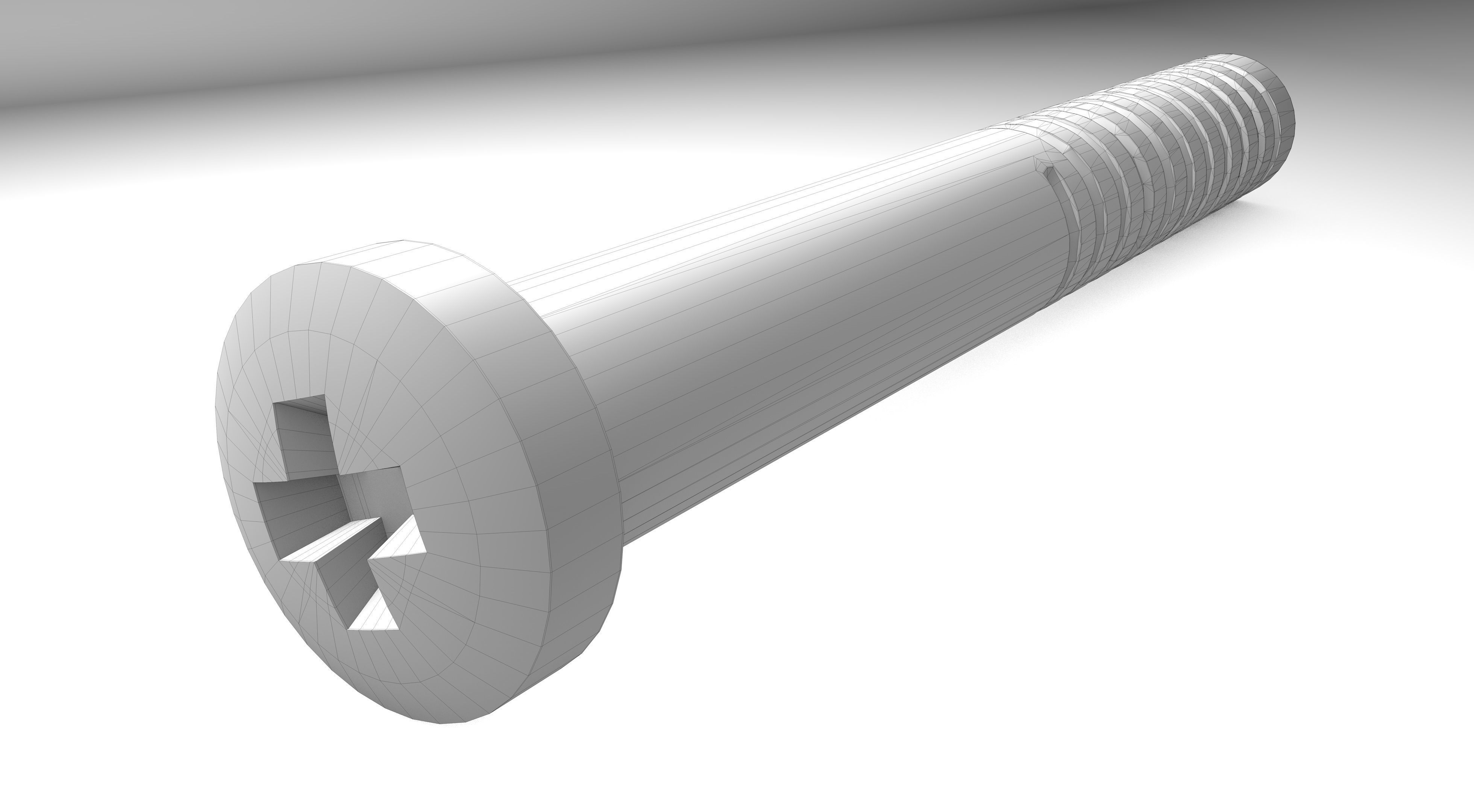Screw Low-poly 3D model_6