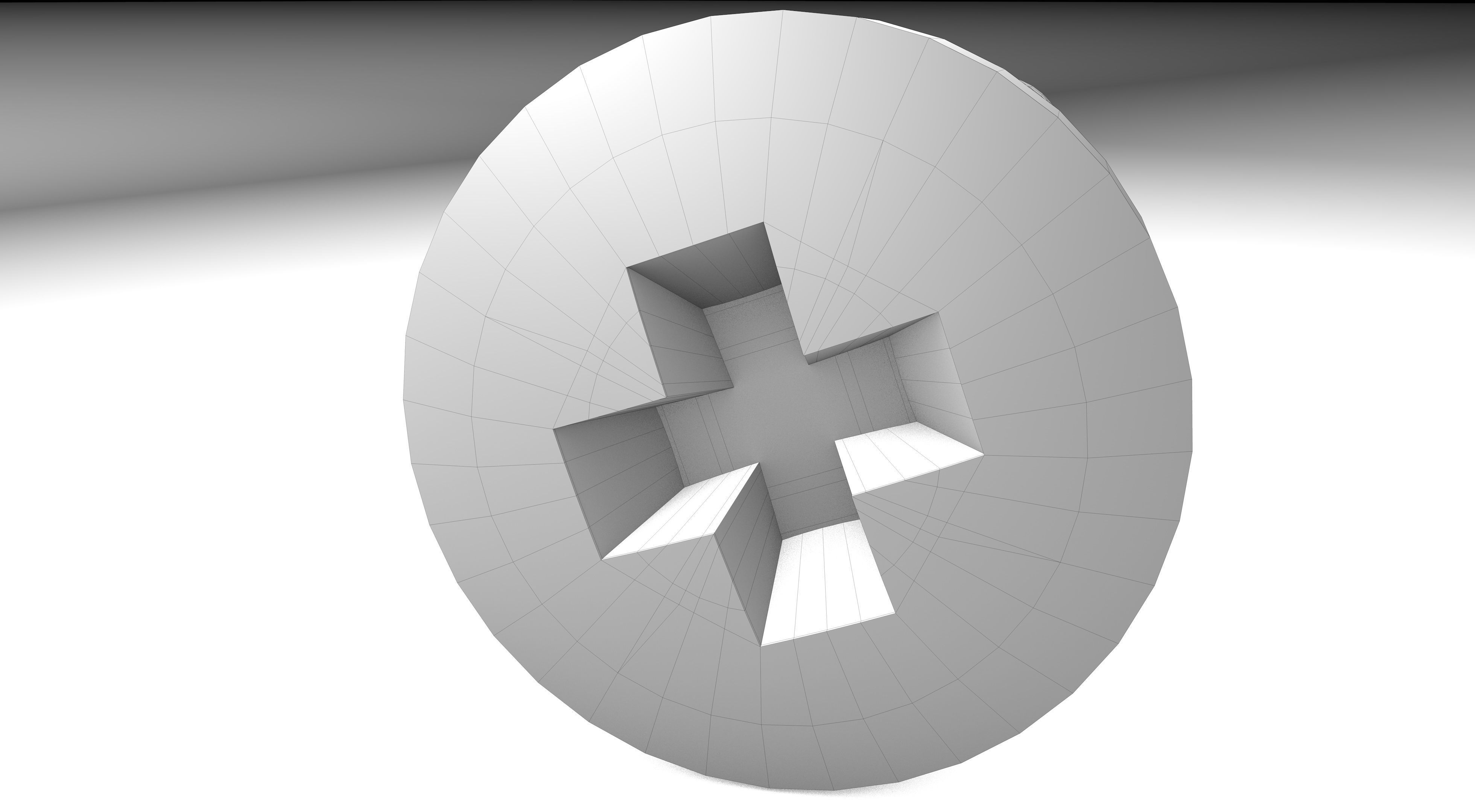 Screw Low-poly 3D model_10