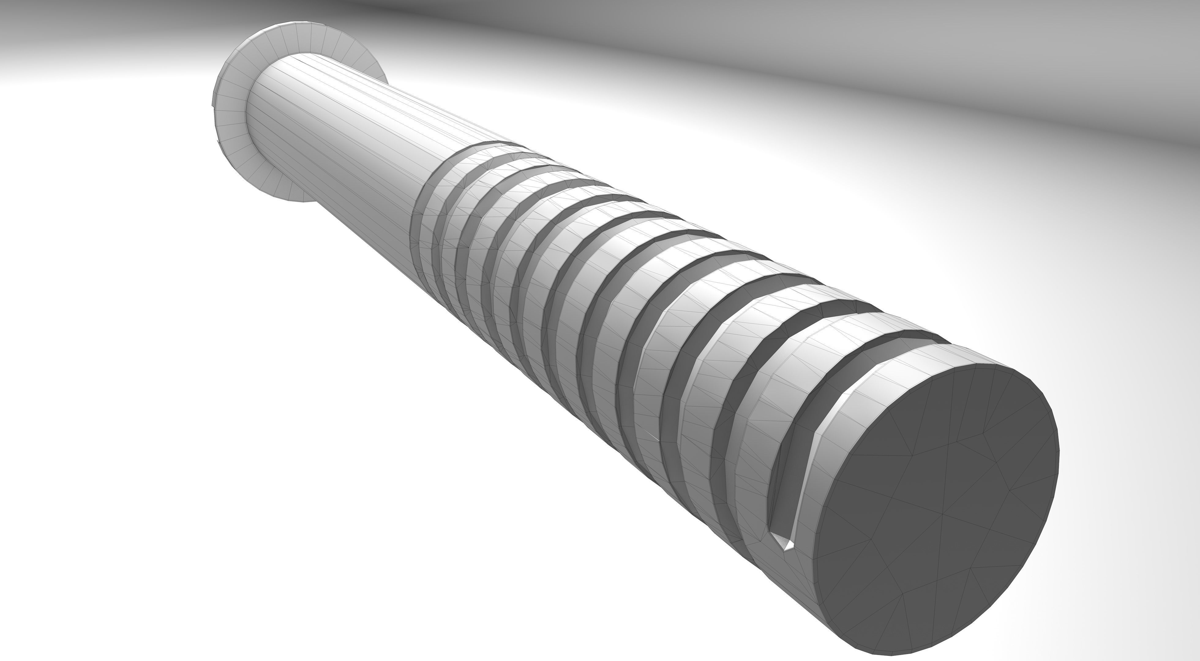 Flat Screw Low-poly 3D model_10