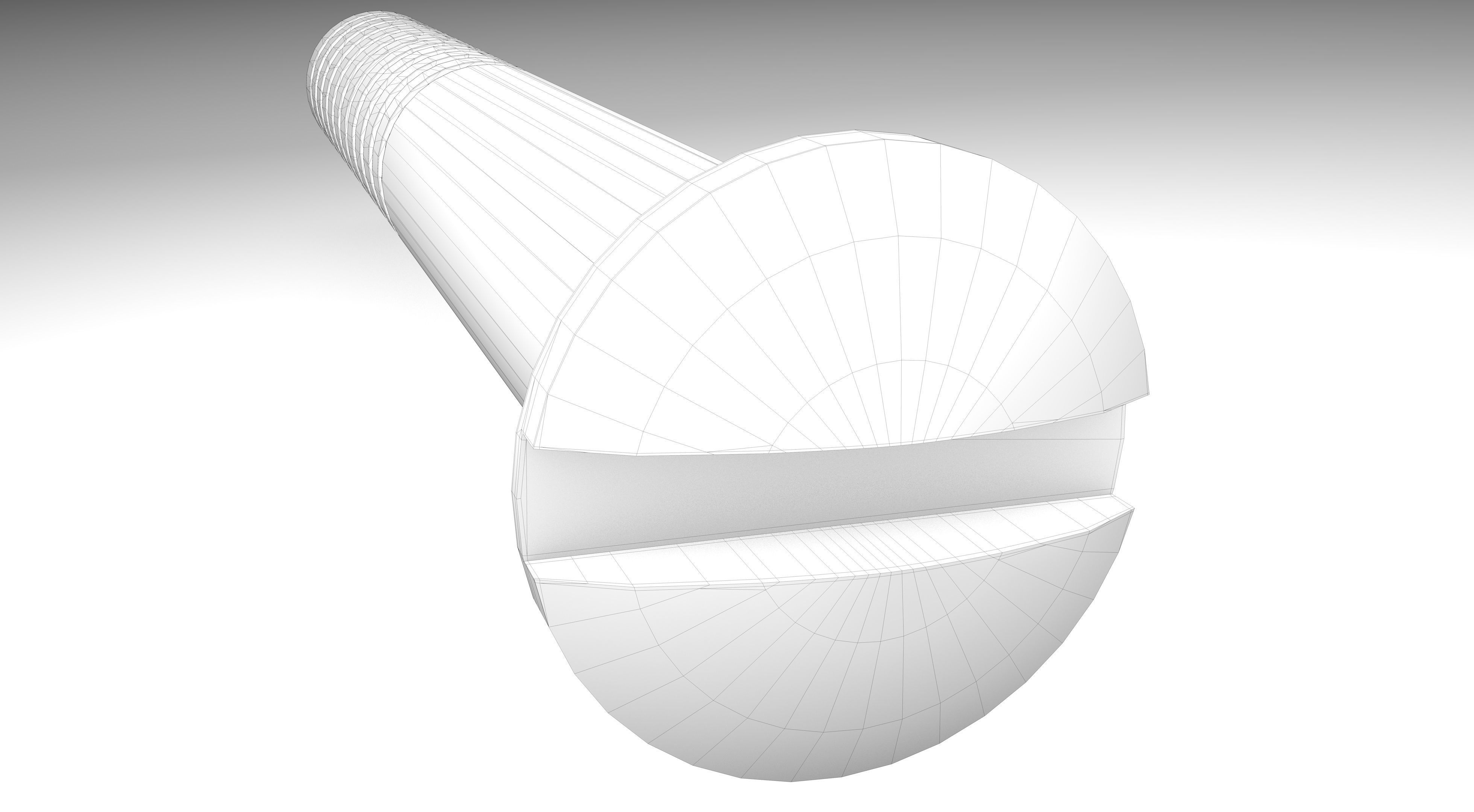 Flat Screw Low-poly 3D model_9