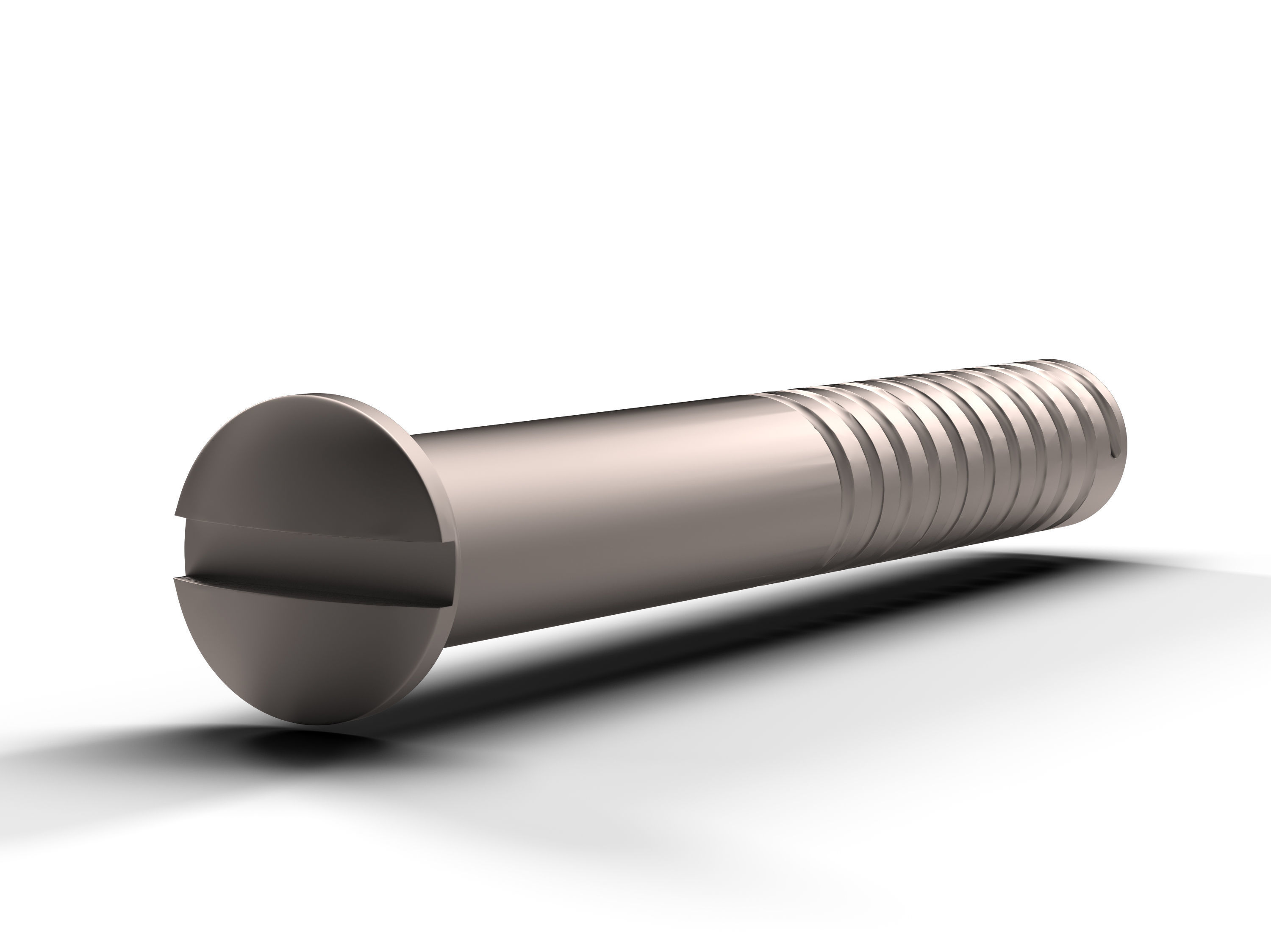 Flat Screw Low-poly 3D model_1