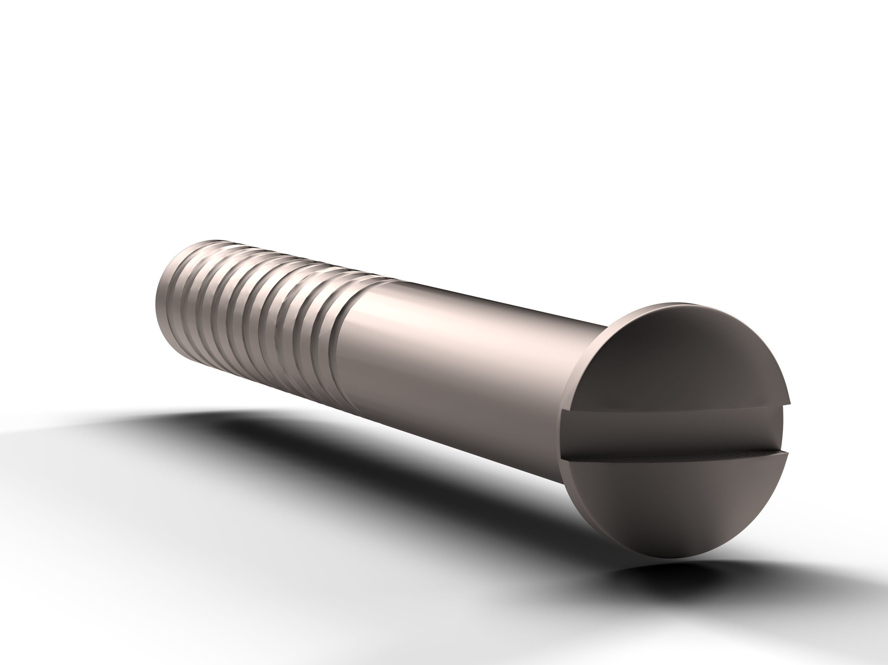 Flat Screw Low-poly 3D model_2