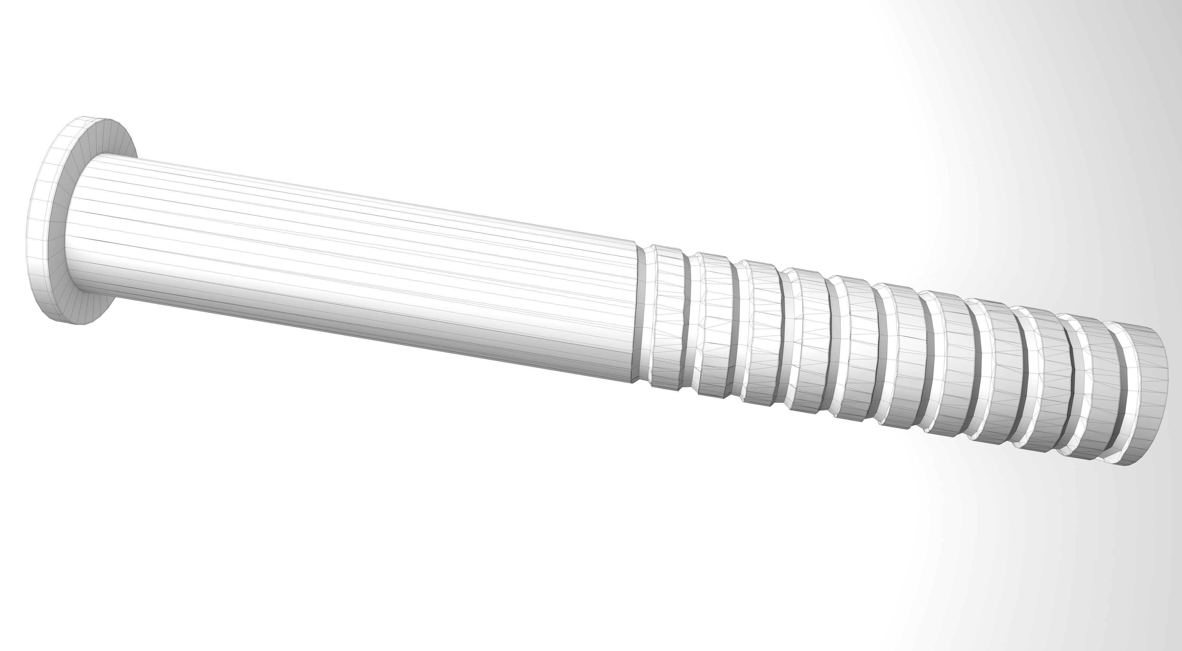 Flat Screw Low-poly 3D model_8