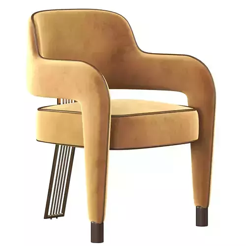 Invicta II Dining Chair with Metal Gilded Back Leg