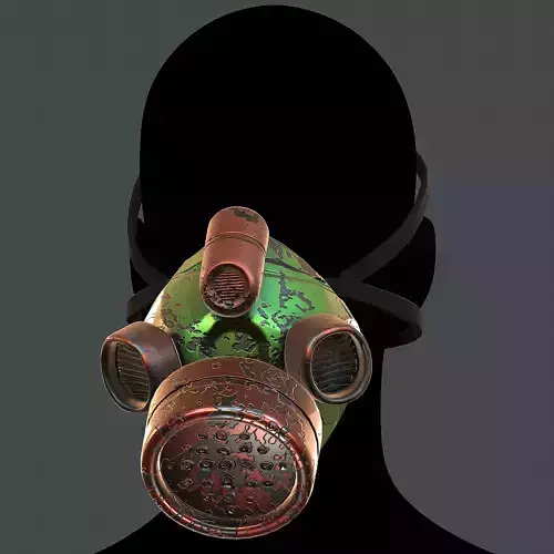 Gas mask helmet 3d model scifi Low-poly 