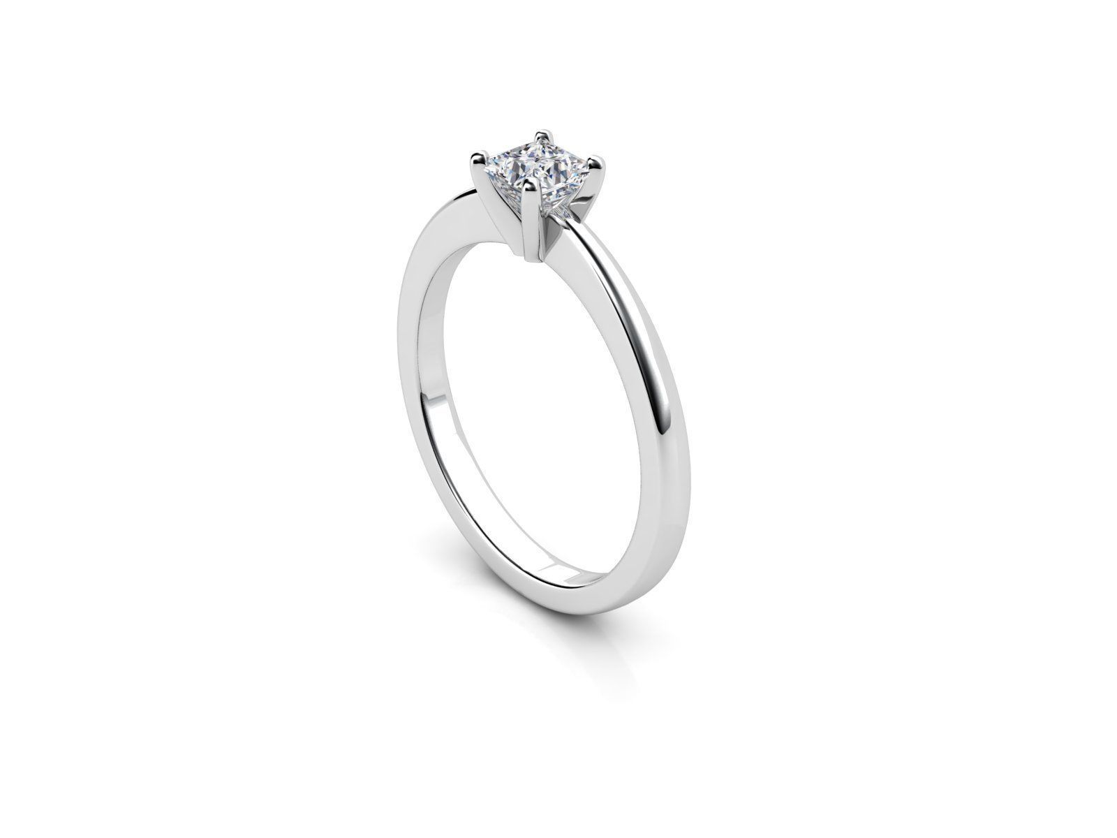 ZDR069 engagement ring with princess cut diamond 3D print model_3