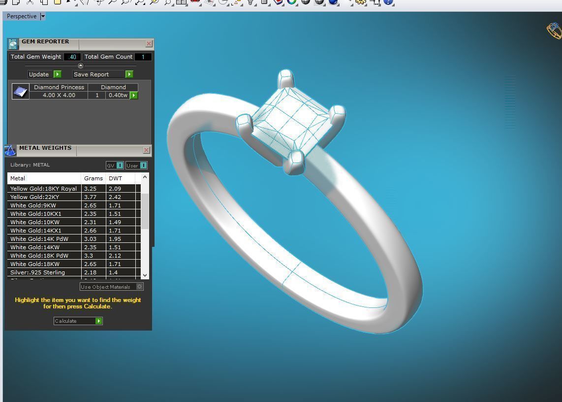ZDR069 engagement ring with princess cut diamond 3D print model_6