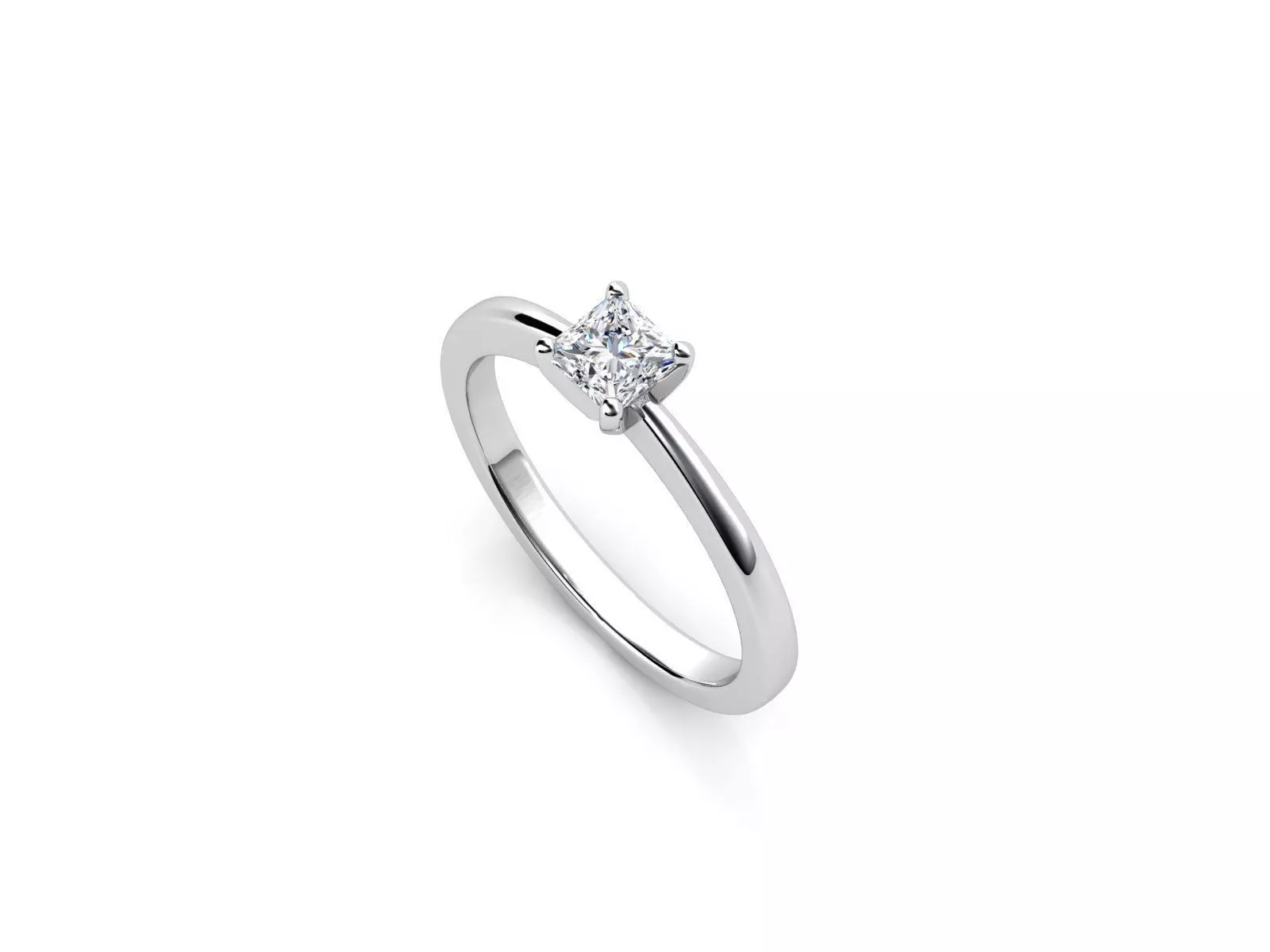 ZDR069 engagement ring with princess cut diamond 3D print model_0