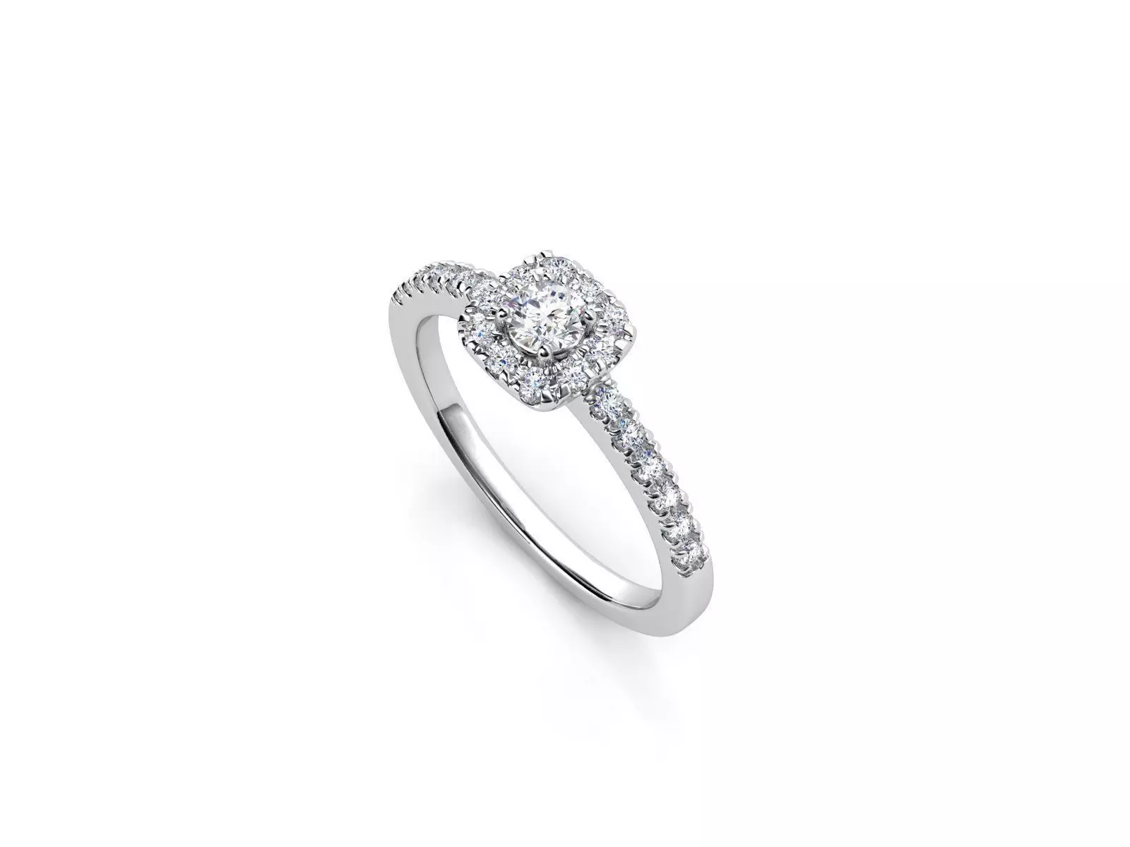 ZDR070 diamond engagement ring gold 3D print model