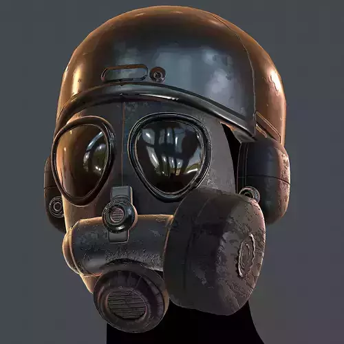 Gas mask helmet 3d model scifi Low-poly 