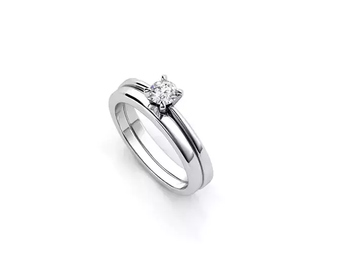 ZDR071 SET diamond engagement ring gold