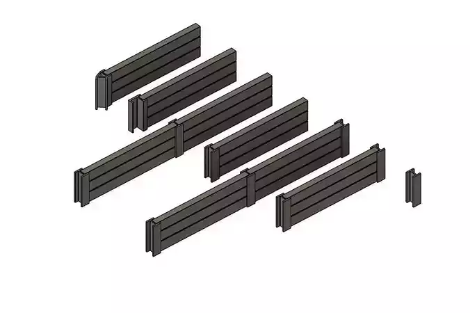 Model Railway Sleeper Retaining Wall - 3 Sleeper High 3D print model