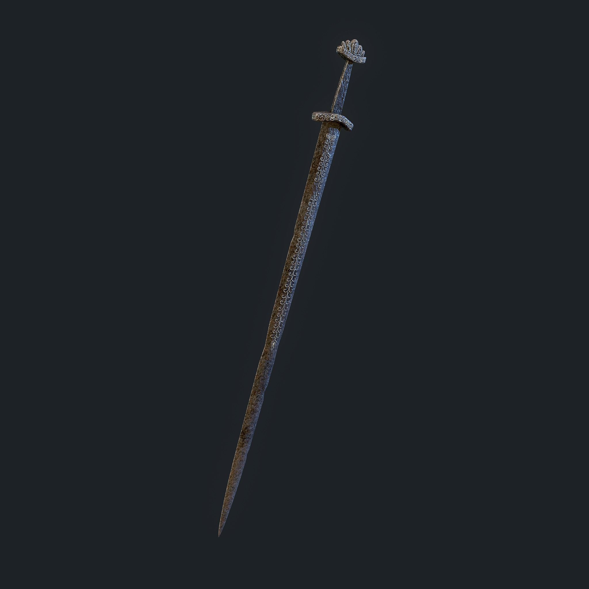 Viking Sword Inlaid Low-poly 3D model_22
