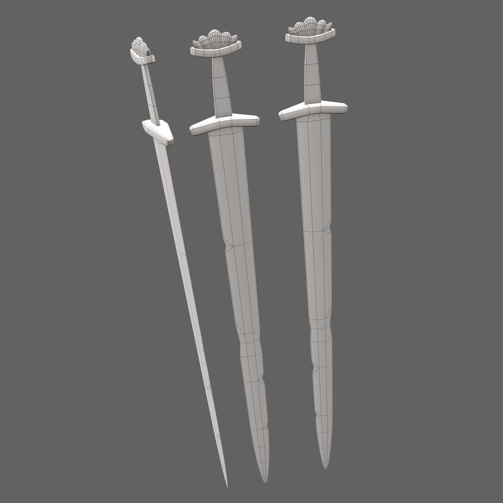 Viking Sword Inlaid Low-poly 3D model_26